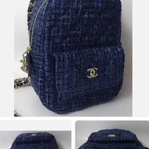 Chanel Navy Blue Tweed Backpack GWP/VIP !NOT BOUTIQUE ITEM!